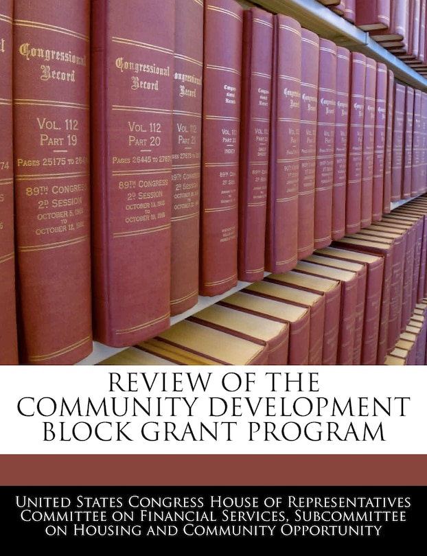 Couverture_Review Of The Community Development Block Grant Program