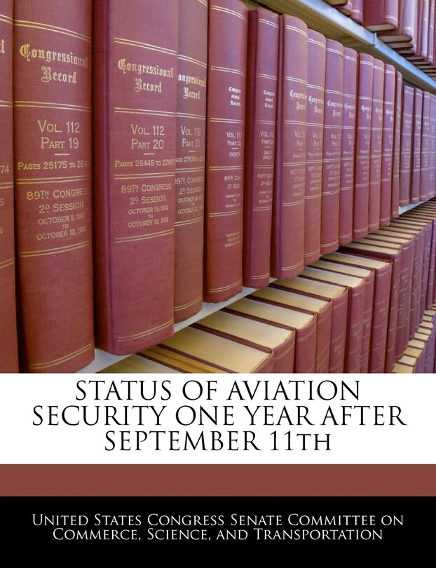 Front cover_Status Of Aviation Security One Year After September 11th