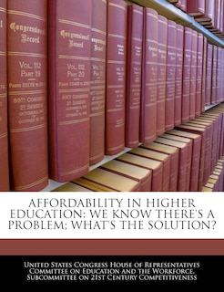 Front cover_Affordability In Higher Education