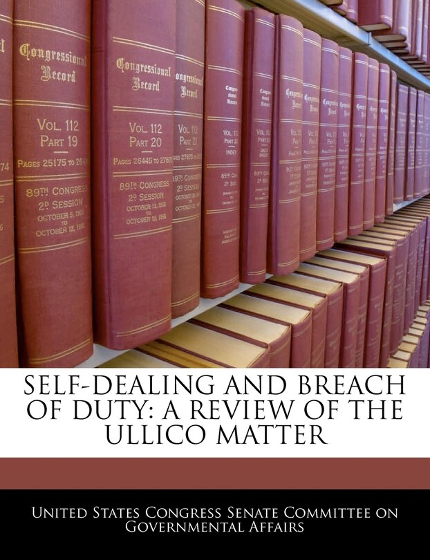 Front cover_Self-dealing And Breach Of Duty