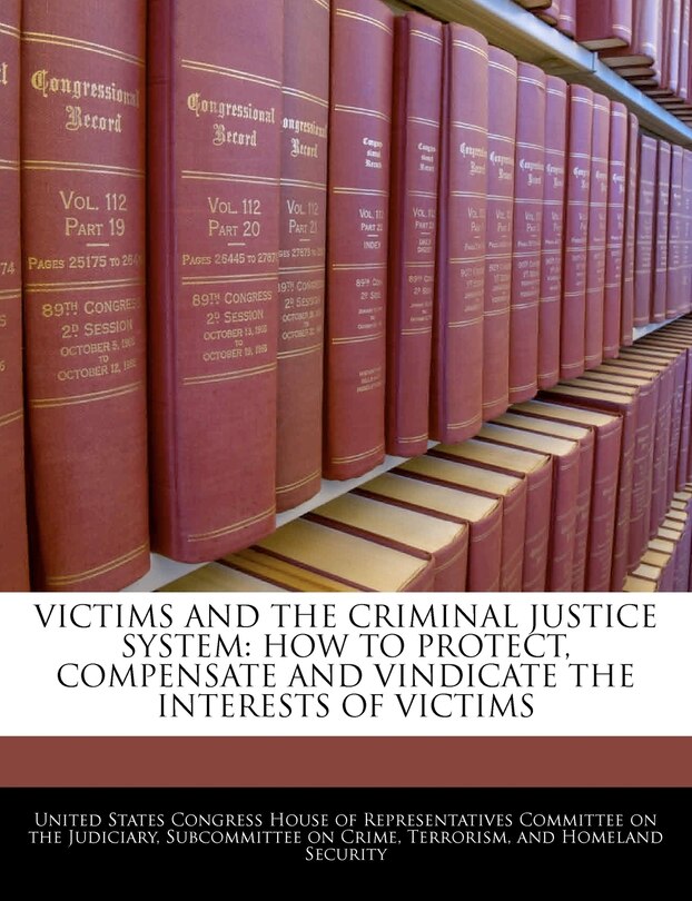 Couverture_Victims And The Criminal Justice System