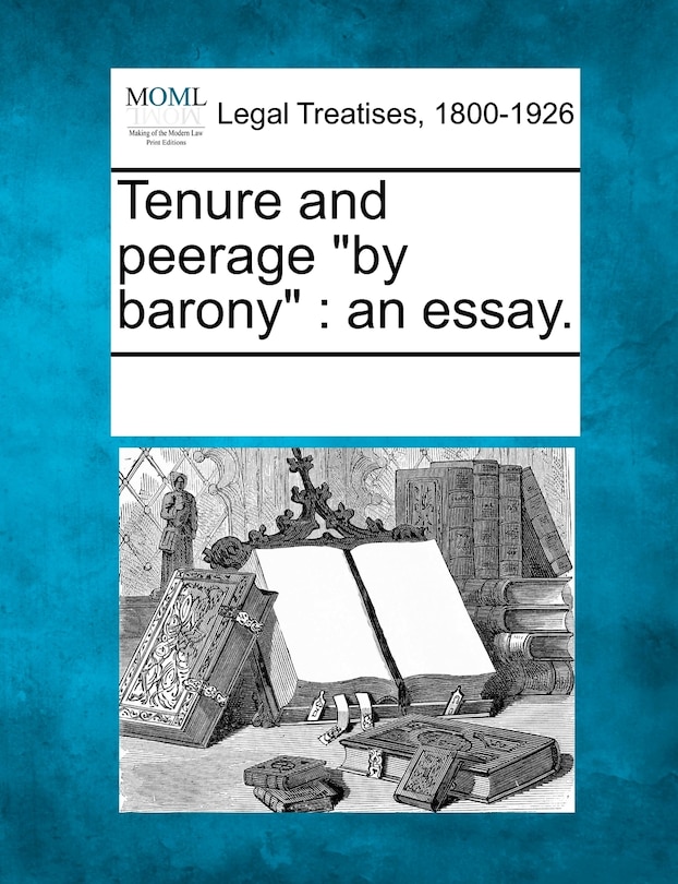 Front cover_Tenure and Peerage by Barony