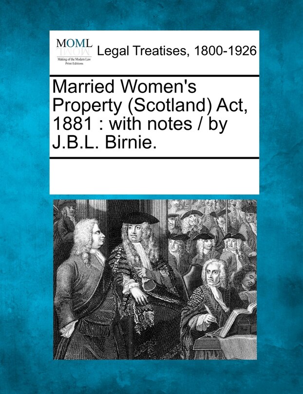Couverture_Married Women's Property (Scotland) ACT, 1881
