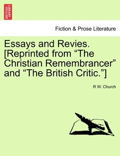 Couverture_Essays And Revies. [reprinted From the Christian Remembrancer And the British Critic.]