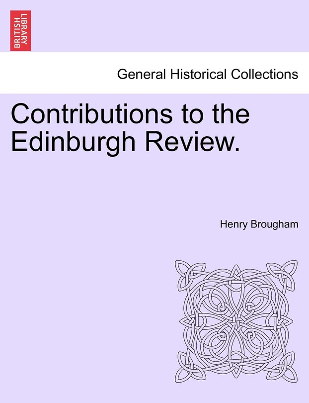 Front cover_Contributions To The Edinburgh Review.