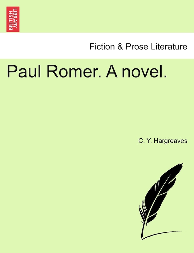 Couverture_Paul Romer. A Novel.