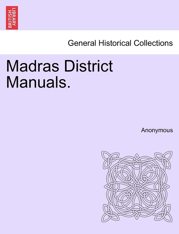 Front cover_Madras District Manuals.