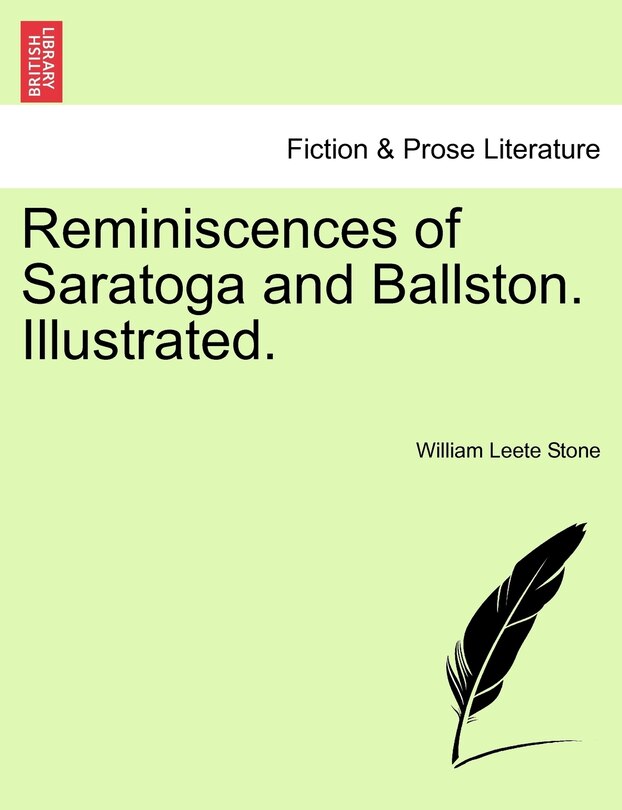 Couverture_Reminiscences Of Saratoga And Ballston. Illustrated.