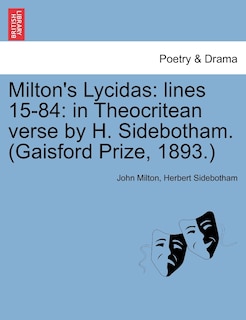 Front cover_Milton's Lycidas