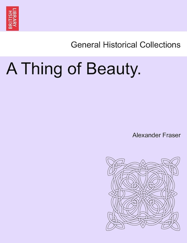 Front cover_A Thing Of Beauty.