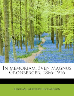 Couverture_In Memoriam, Sven Magnus Gronberger, 1866-1916
