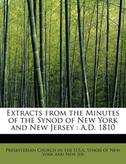Couverture_Extracts From The Minutes Of The Synod Of New York And New Jersey