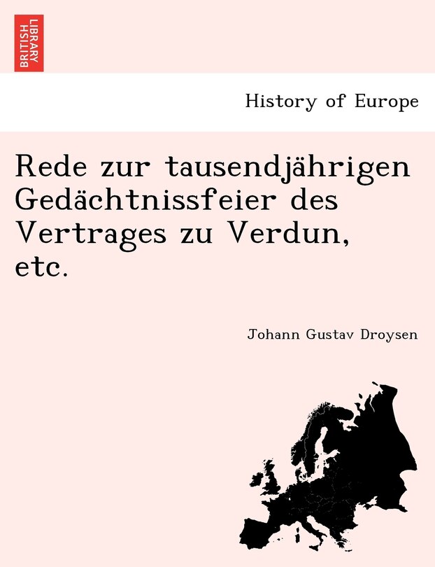 Couverture_Rede zur tausendjährigen Gedächtnissfeier des Vertrages zu Verdun, etc.