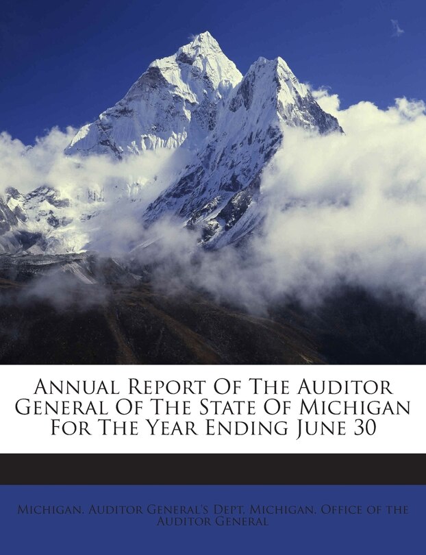 Couverture_Annual Report Of The Auditor General Of The State Of Michigan For The Year Ending June 30