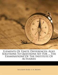 Couverture_Elements Of Finite Differences