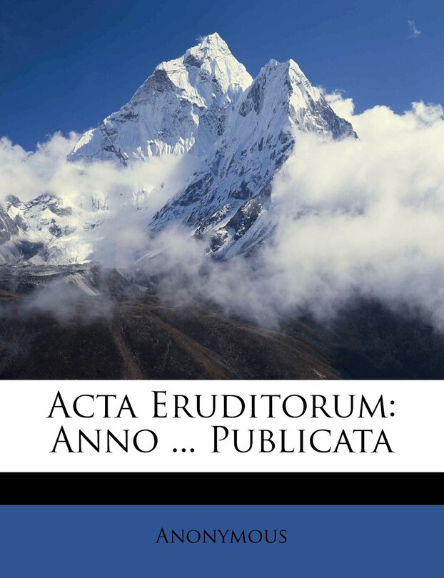 Front cover_Acta Eruditorum