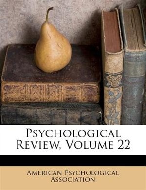 Couverture_Psychological Review, Volume 22