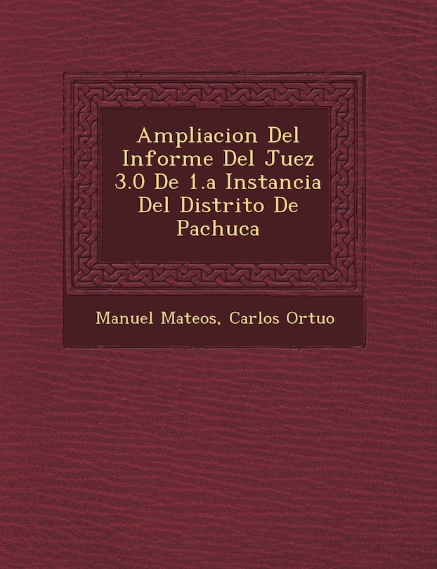 Ampliacion Del Informe Del Juez 3.0 De 1.a Instancia Del Distrito De Pachuca