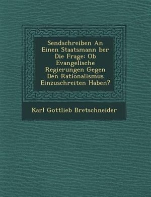 Front cover_Sendschreiben An Einen Staatsmann ?ber Die Frage