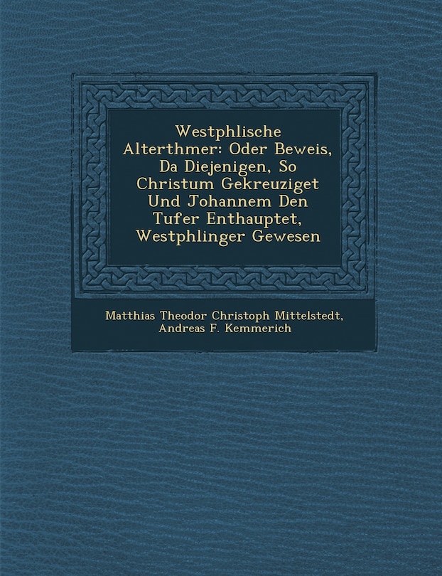 Front cover_Westph Lische Alterth Mer