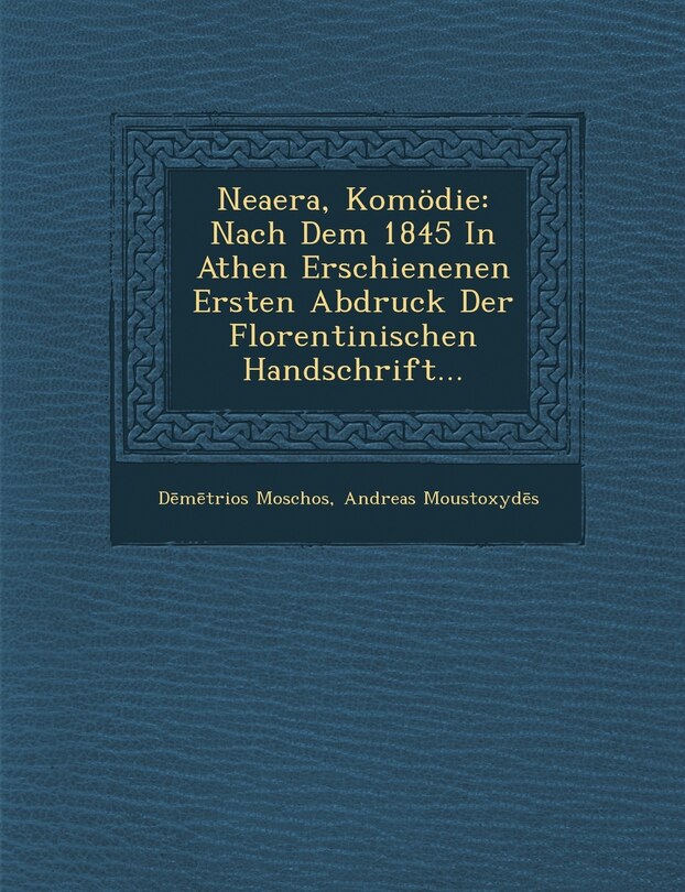 Front cover_Neaera, Komodie