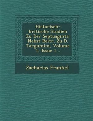 Couverture_Historisch-kritische Studien Zu Der Septuaginta