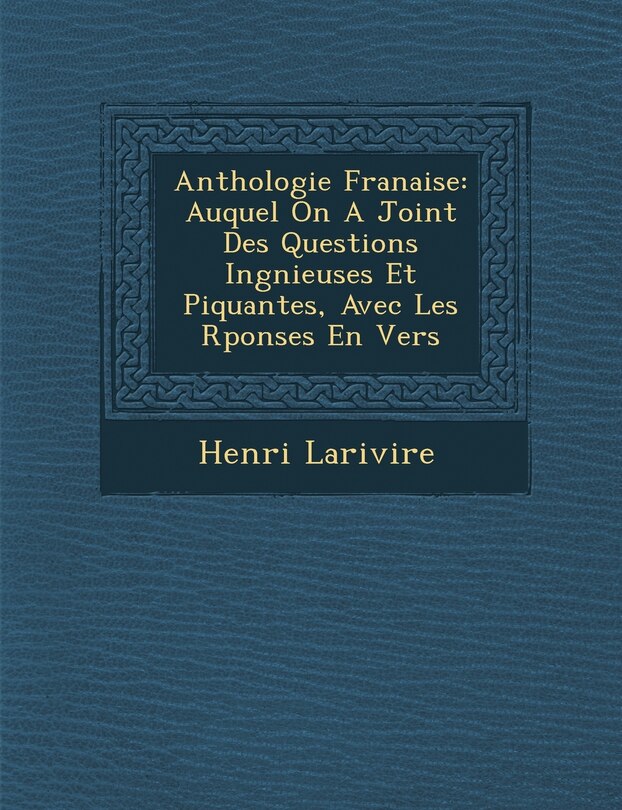 Front cover_Anthologie Fran Aise