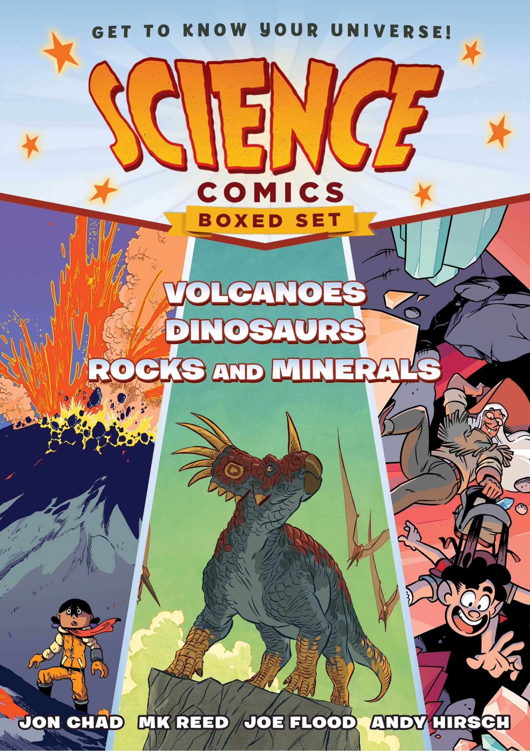 【レビューで送料無料】 Science Comics Boxed Set: Volcanoes, Dinosaurs, And Rocks 洋書