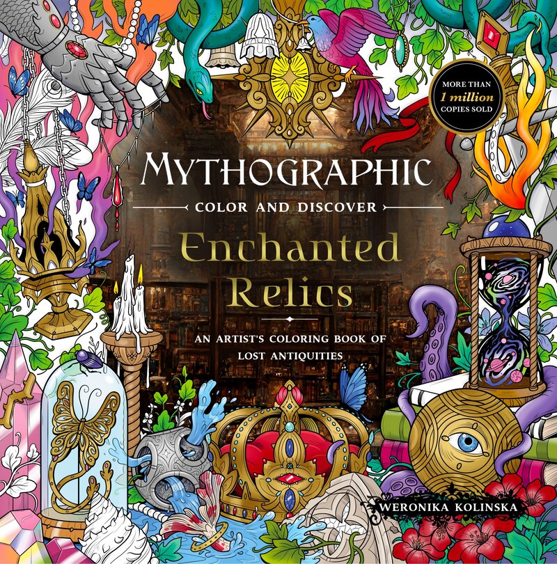 Front cover_Mythographic Color and Discover: Enchanted Relics