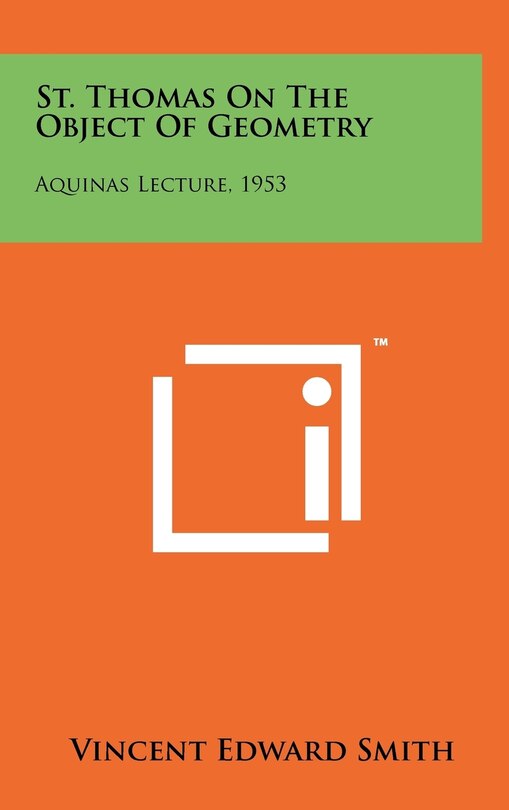 Couverture_St. Thomas On The Object Of Geometry