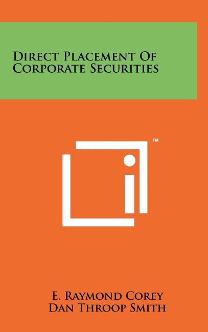 Front cover_Direct Placement Of Corporate Securities