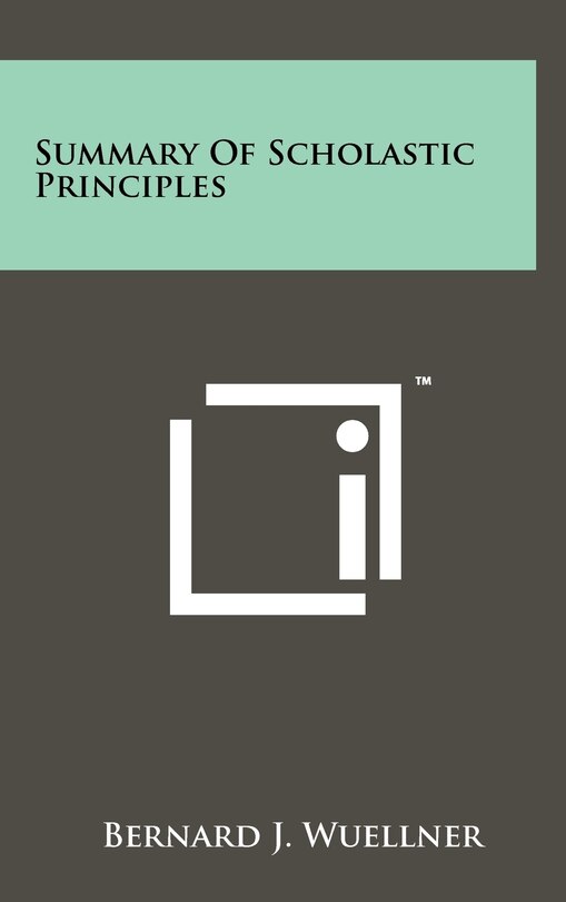 Front cover_Summary Of Scholastic Principles