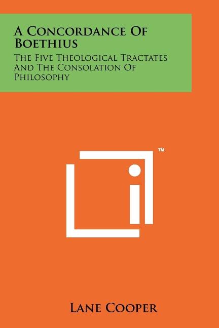 Front cover_A Concordance Of Boethius