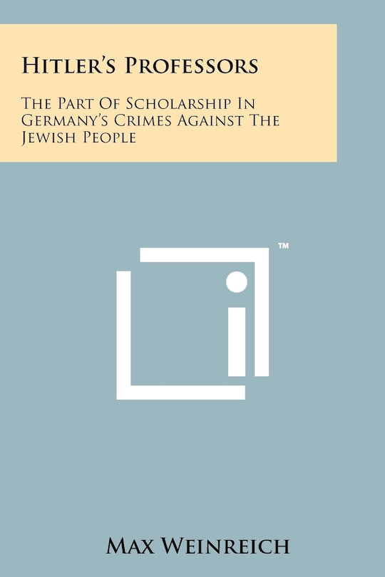 Front cover_Hitler's Professors