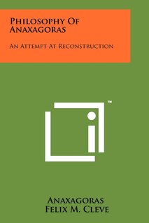 Couverture_Philosophy Of Anaxagoras