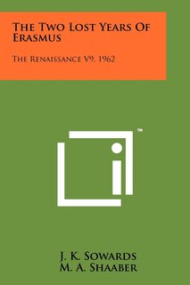 Front cover_The Two Lost Years Of Erasmus