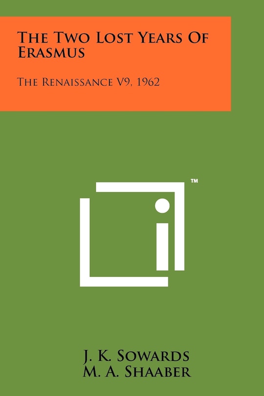 Front cover_The Two Lost Years Of Erasmus