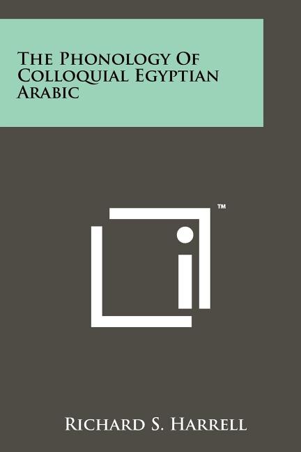 Front cover_The Phonology Of Colloquial Egyptian Arabic