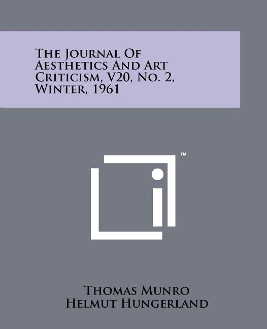 Couverture_The Journal Of Aesthetics And Art Criticism, V20, No. 2, Winter, 1961