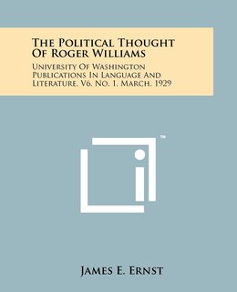 Front cover_The Political Thought Of Roger Williams