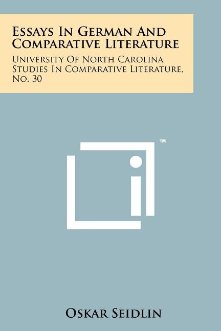 Front cover_Essays in German and Comparative Literature