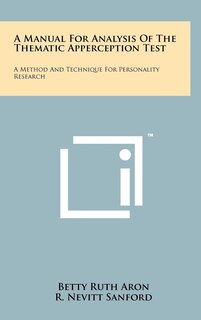 Couverture_A Manual For Analysis Of The Thematic Apperception Test