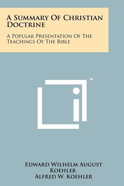 Front cover_A Summary Of Christian Doctrine