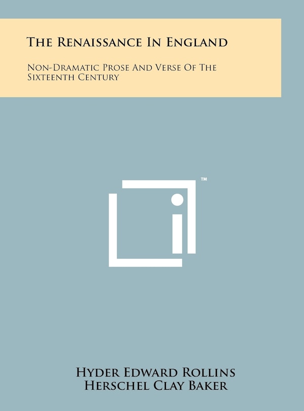 Front cover_The Renaissance In England