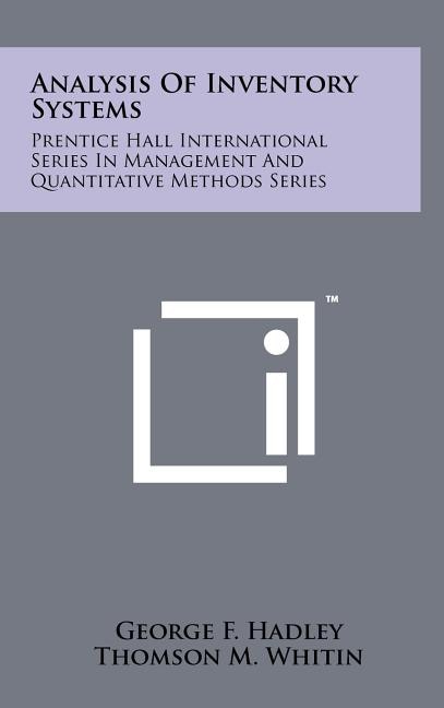 Front cover_Analysis Of Inventory Systems