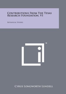 Couverture_Contributions from the Texas Research Foundation, V1