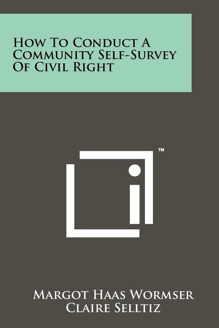 Front cover_How To Conduct A Community Self-Survey Of Civil Right