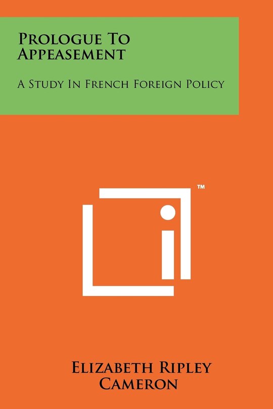 Front cover_Prologue to Appeasement