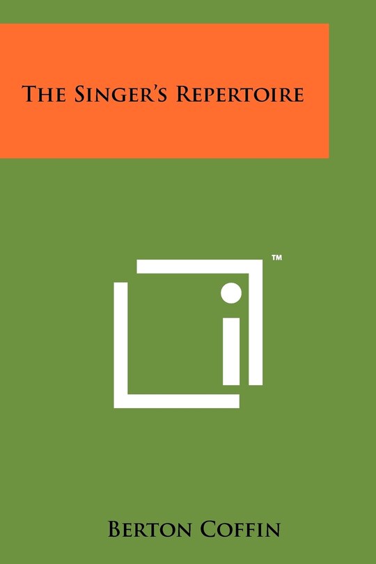 Front cover_The Singer's Repertoire