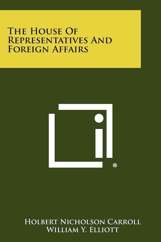 Couverture_The House of Representatives and Foreign Affairs